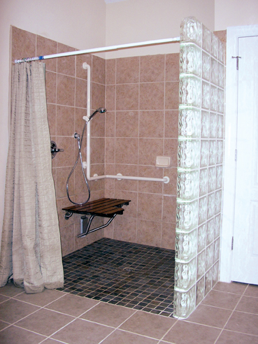 Roll-in shower