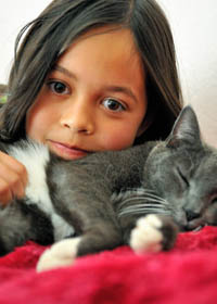 Abbey Umali with her cat