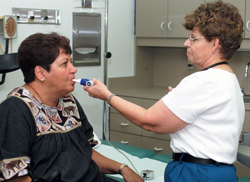 respiratory testing at a clinic