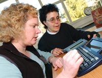 Woman using an AAC