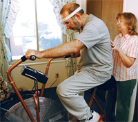 Man on Exercise Bike