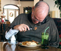 Man eating a meal