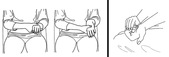 Illustration of exercises for the hand and wrist