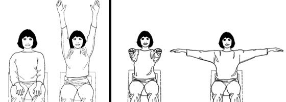 Illustrations of basic stretches