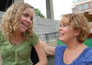 Robin Pennell smiling with her daughter