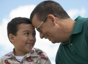 Sean Masters with son
