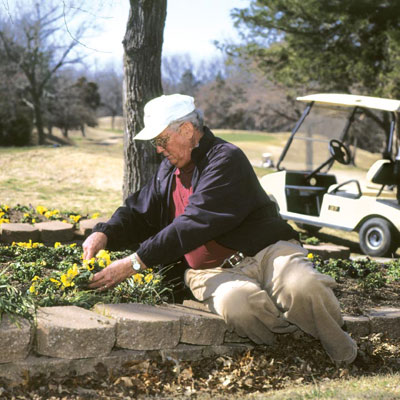 Charles Ranly, who's had MG for eight years, oversees the plantings at his Texas country club. Photo by Charlie Bublik