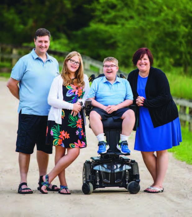 Jennifer Shumsky (right), pictured with her family, was happy to find a new career helping other Duchenne families.
