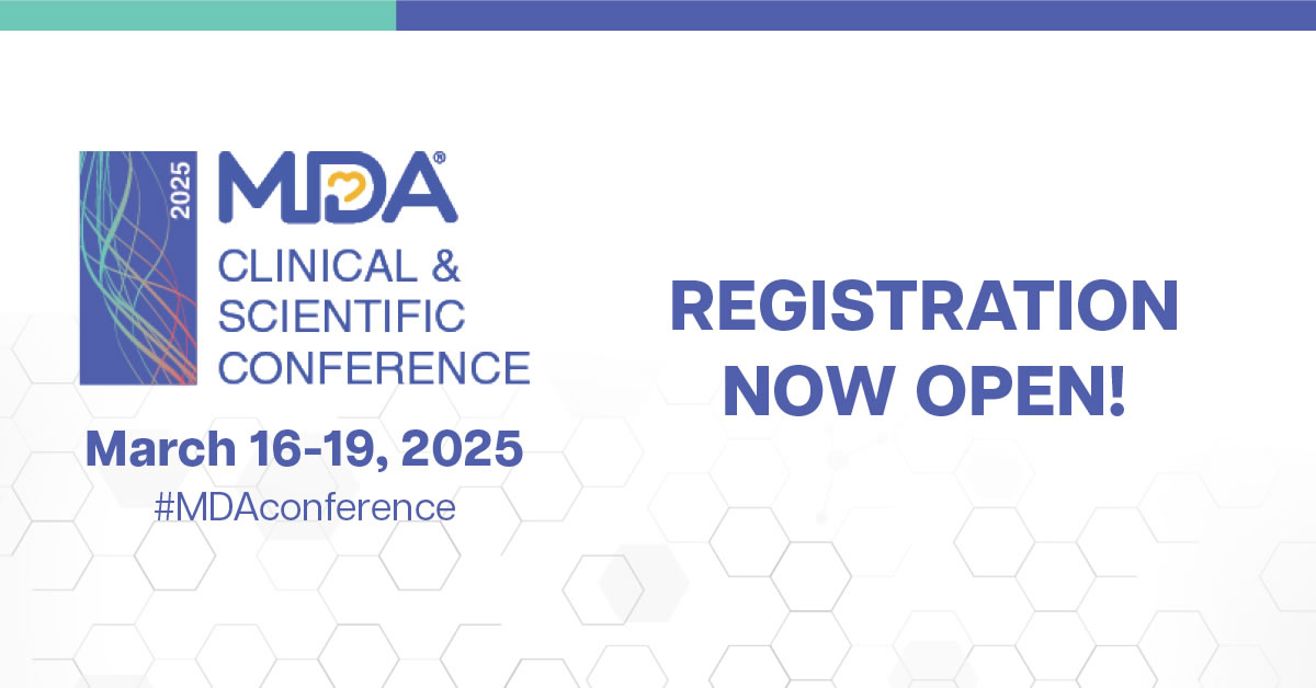 2025 MDA Clinical & Scientific Conference logo. Registration now open.